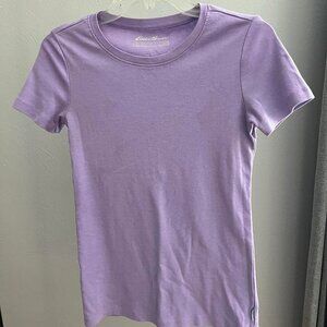 Eddie Bauer Women's Short-Sleeve Lavender Purple T-Shirt - Solid